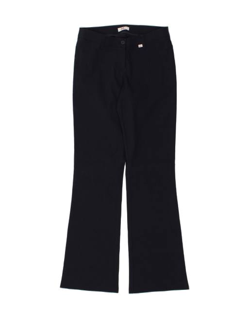 Vintage Flash Lights Size W28 L30 Flare Casual Trousers in Navy Blue