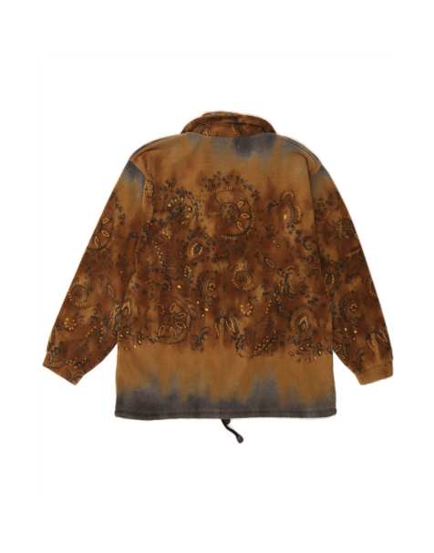 Vintage Fleece Jacket UK 10 Small In Brown Floral - view 2