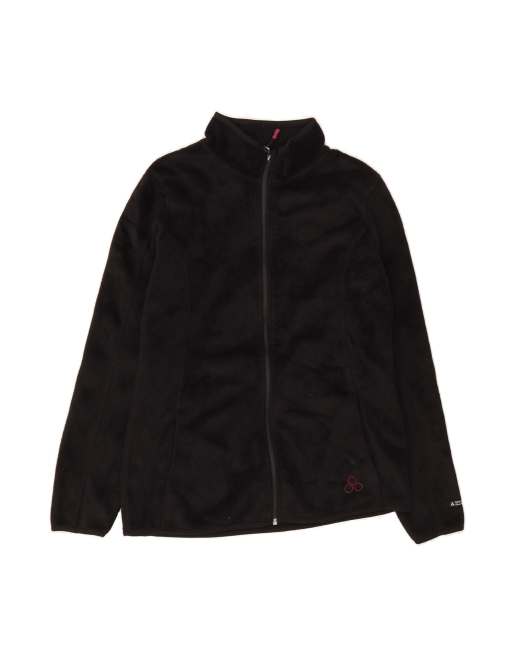 Vintage Fleece Jacket UK 12 Medium In Black