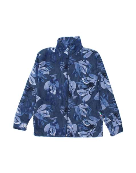 Vintage Fleece Jacket UK 16 Large In Blue Floral - view 1