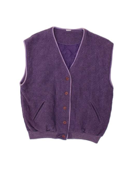 Vintage Fleece waistcoat UK 20 2XL In Purple