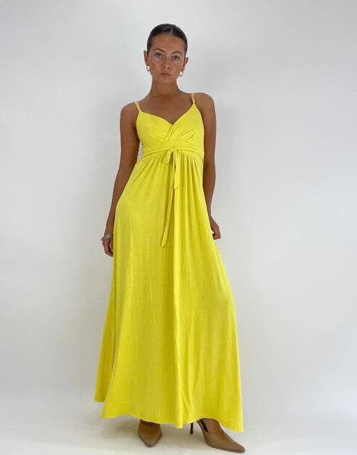 Vintage floaty maxi dress in yellow