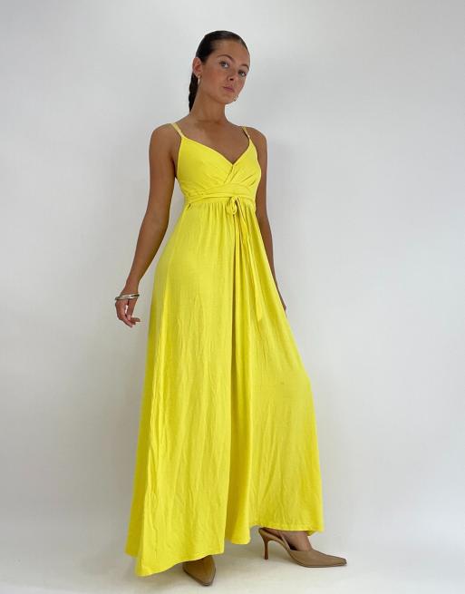 Vintage floaty maxi dress in yellow ASOS