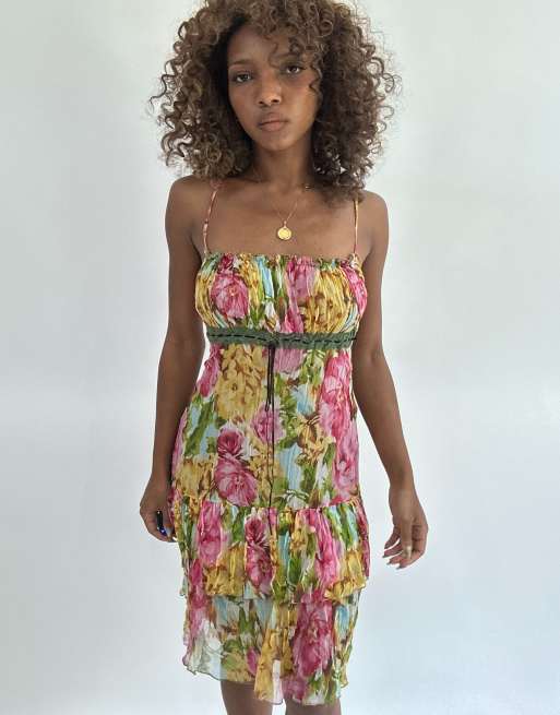 Vintage floral midi dress in multi, 1 of 5