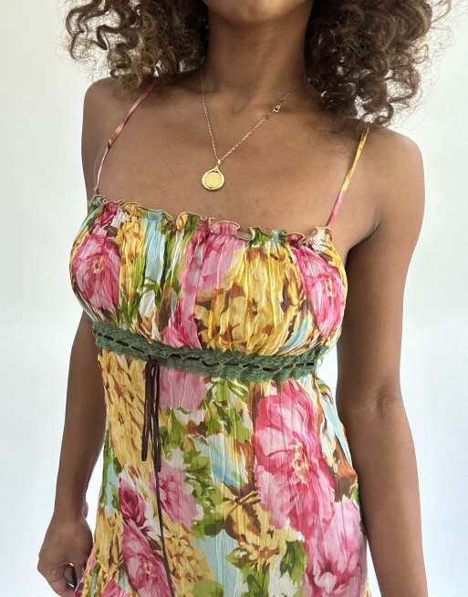 Vintage floral midi dress in multi, 3 of 5