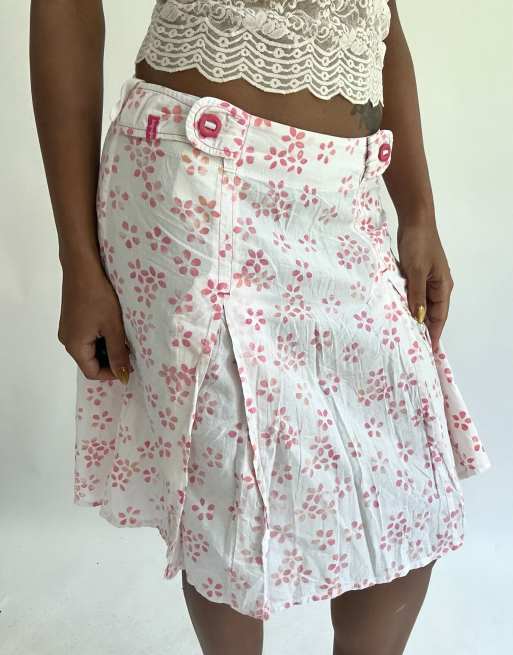 Vintage floral midi skirt in pink, 3 of 4