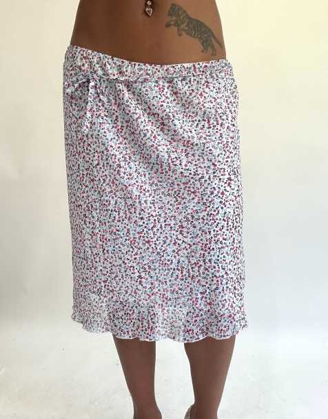 Vintage floral midi skirt - view 1