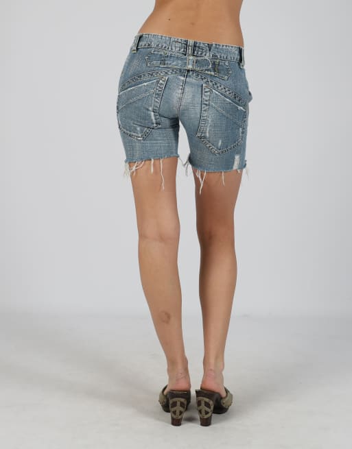Vintage Fly Girl S denim shorts in blue, 4 of 4
