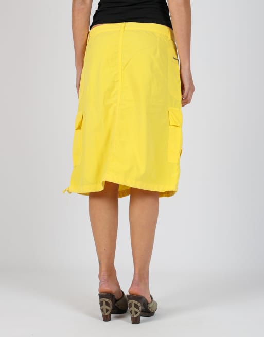 Vintage Fly Girl S woven midi skirt in yellow, 2 of 4