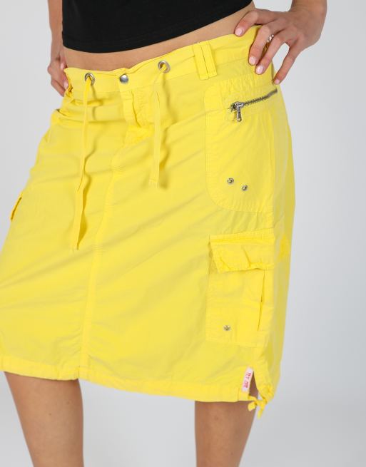 Vintage Fly Girl S woven midi skirt in yellow, 4 of 4