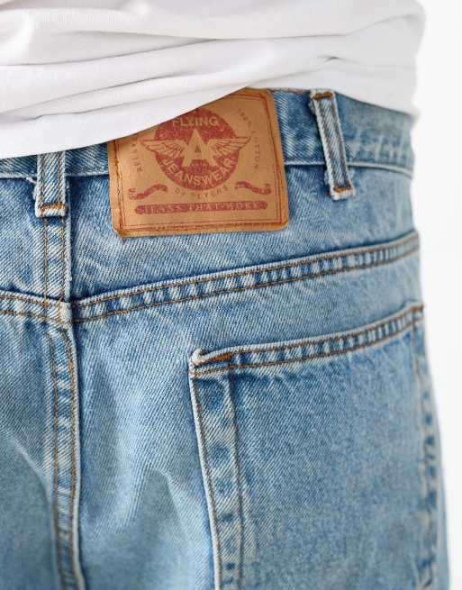 Vintage Flying A by Flyers 36x20 denim shorts in light blue