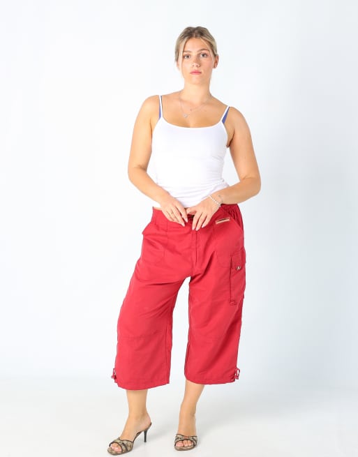 Vintage Focus M baggy tech pants in red