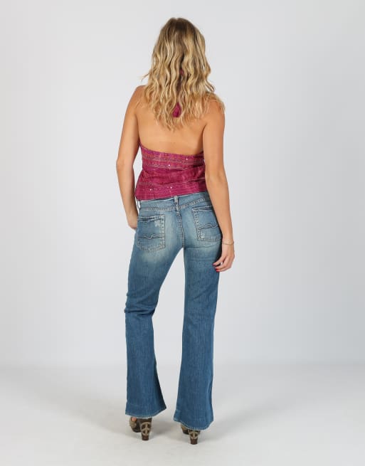 Vintage For All Mankind S flare jeans in blue, 3 of 4