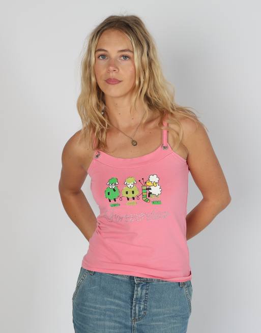 Vintage For Ever M woven vest in pink