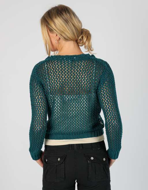 Vintage Forget-Me-Not S knitted top in dark green, 2 of 4
