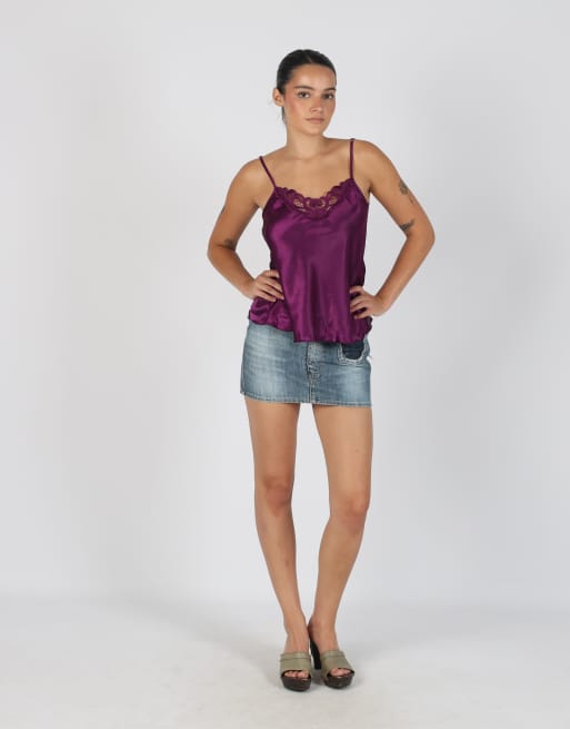 Vintage Fornarina S denim mini skirt in blue