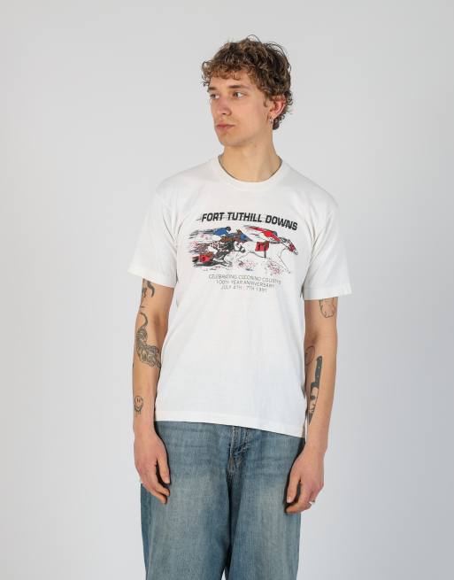 Vintage Fort Tuthill Downs l t-shirt in ivory
