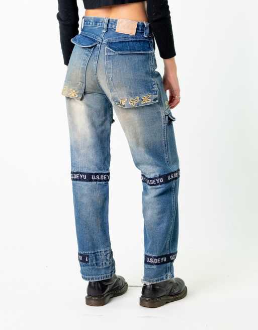 Vintage Fox Racing (27x30) Jeans in Blue Denim