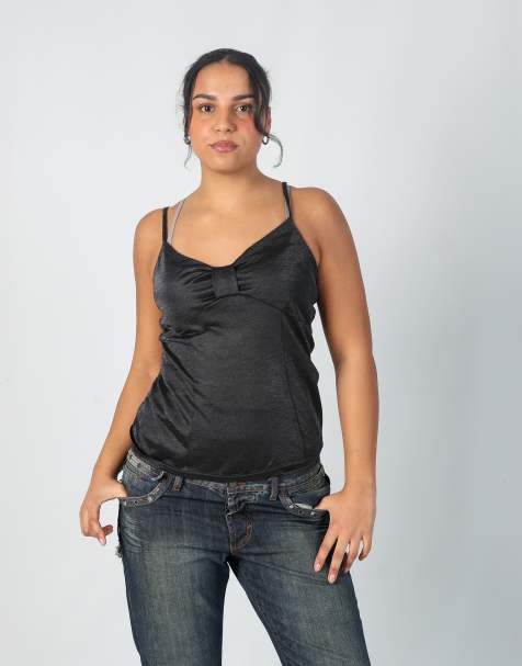 Vintage FPC L cami in charcoal grey - view 1