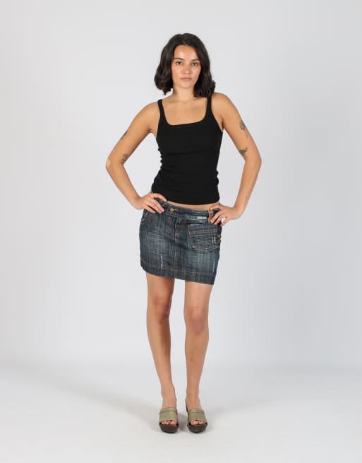 Vintage Fracomina S denim mini skirt in blue