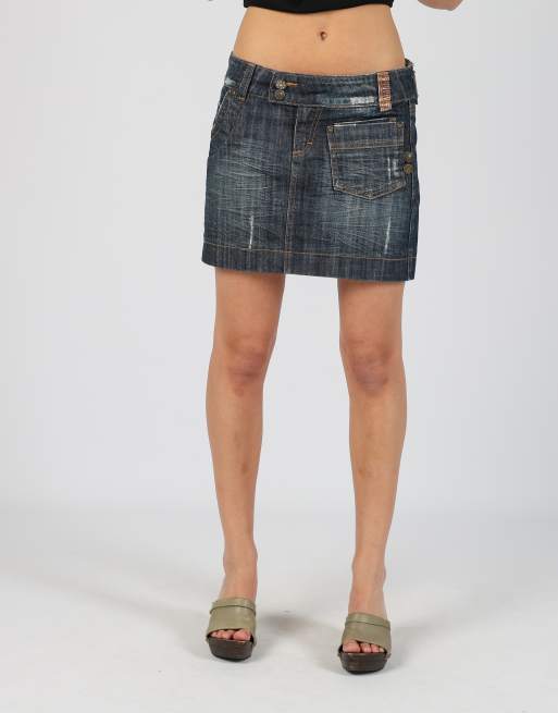 Vintage Fracomina S denim mini skirt in blue, 2 of 4
