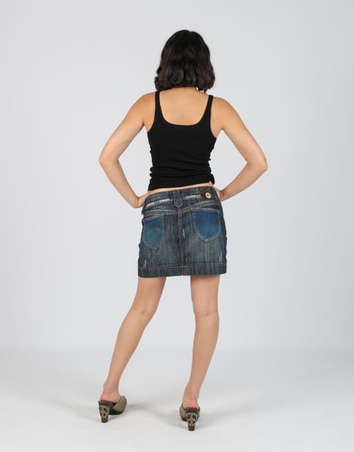 Vintage Fracomina S denim mini skirt in blue, 3 of 4