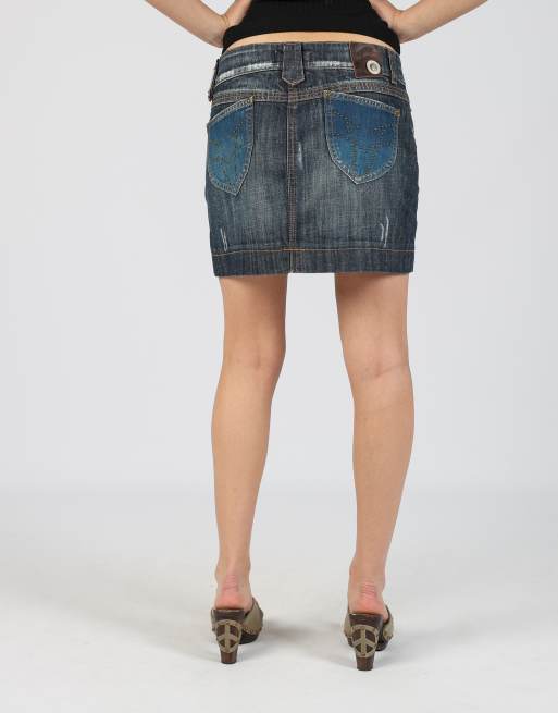 Vintage Fracomina S denim mini skirt in blue, 4 of 4