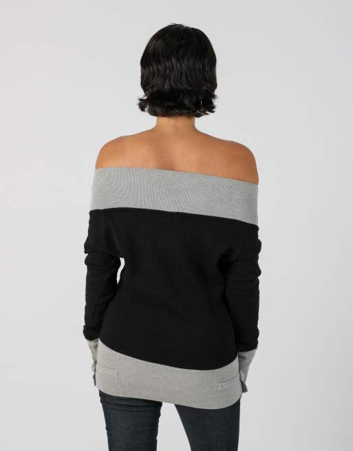 Vintage Franklin & Marshall S knitted jumper in black, 2 of 4