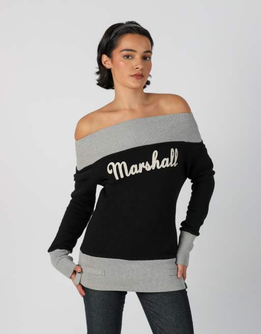 Vintage Franklin & Marshall S knitted jumper in black, 3 of 4