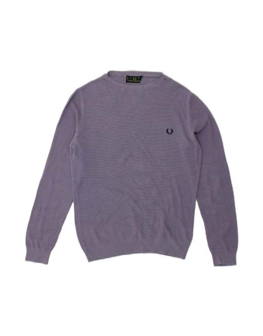 Vintage Fred Perry Boat Neck Jumper Sweater Small In Purple