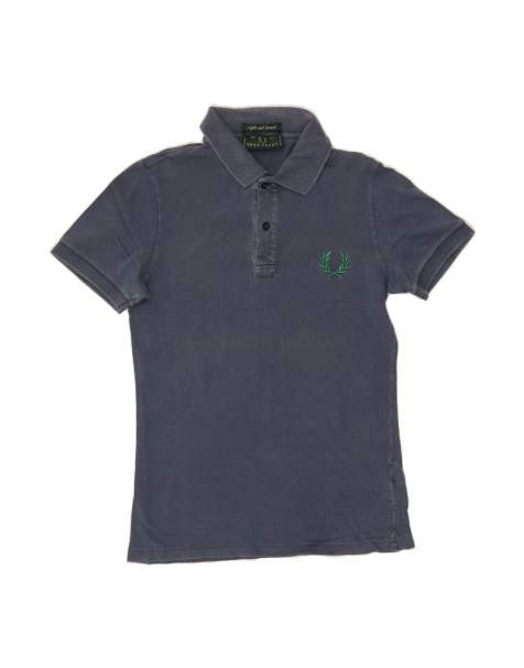 Vintage Fred Perry Graphic Polo Shirt Small In Blue - view 1