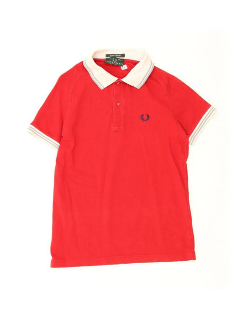 Vintage Fred Perry Polo Shirt Small In Red Colourblock
