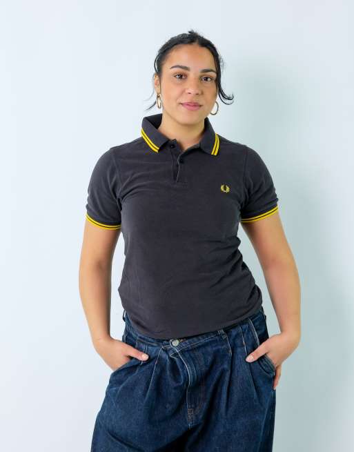 Vintage Fred Perry S T-shirt Black Polo