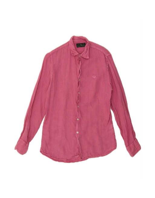 Vintage Fred Perry Shirt Small In Pink Linen