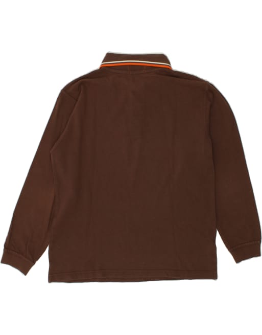 Vintage Fred Perry Size M Long Sleeve Polo Shirt in Brown, 2 of 4