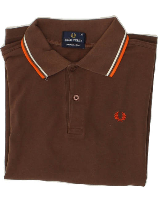Vintage Fred Perry Size M Long Sleeve Polo Shirt in Brown, 4 of 4