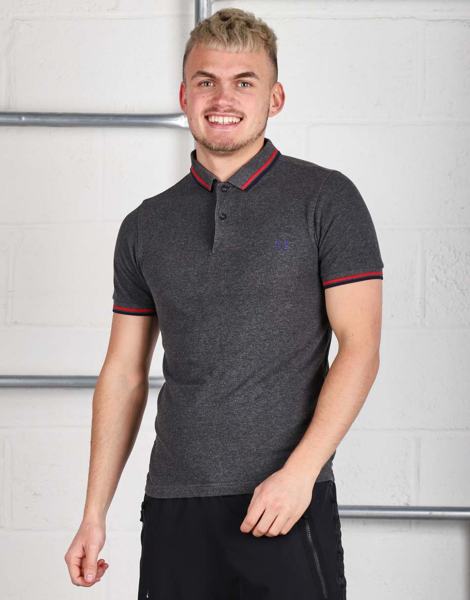 Vintage Fred Perry Size S short sleeve polo shirt in grey