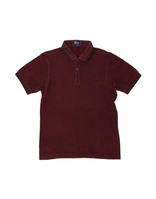 Vintage Fred Perry Slim Fit Polo Shirt Medium In Maroon