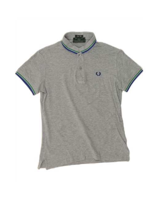 Vintage Fred Perry Slim Fit Polo Shirt Small In Grey