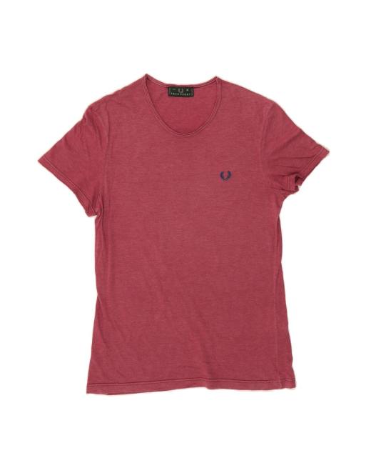 Vintage Fred Perry T-shirt Top Medium In Burgundy