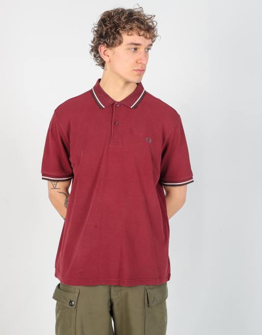 Vintage Fred Perry xl polo shirt in burgundy red, 1 of 4