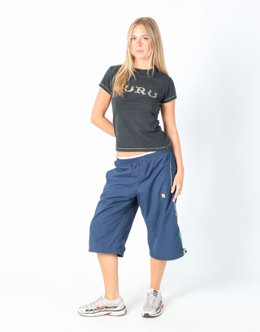 Vintage Freeplay M baggy tech pants in navy blue