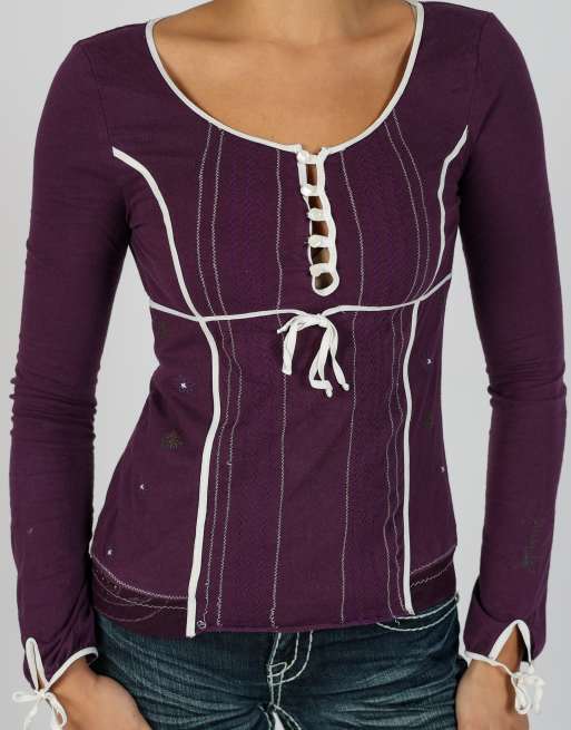 Vintage Freesoul S long sleeve top in purple, 4 of 4