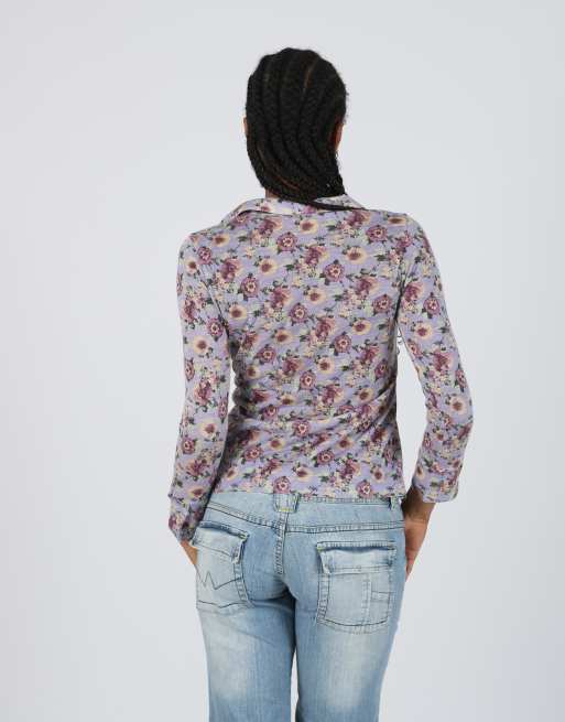 Vintage Frenci&Gio S blouse in lilac purple, 2 of 4