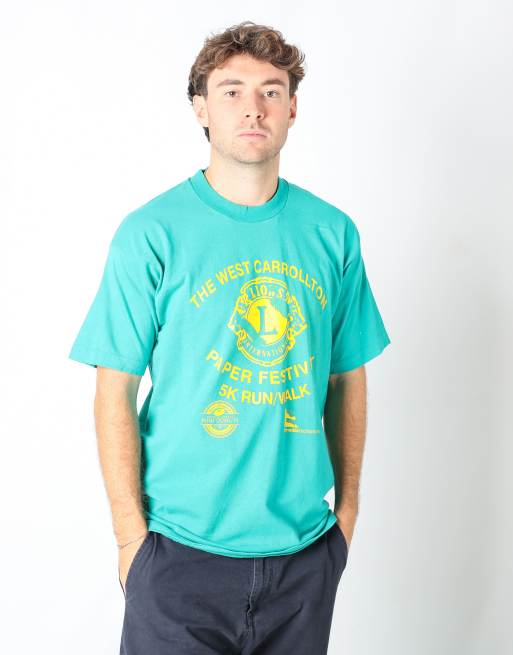 Vintage Fruit of the loom l t-shirt in turquoise