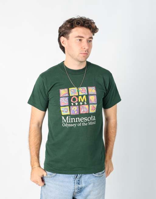 Vintage Fruit Of The Loom m t-shirt in dark green, 2 of 4