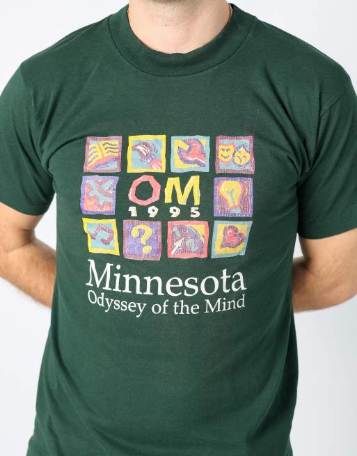 Vintage Fruit Of The Loom m t-shirt in dark green, 4 of 4