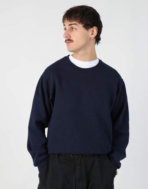 Vintage Fruit Of The Loom s sweatshirt in navy blue