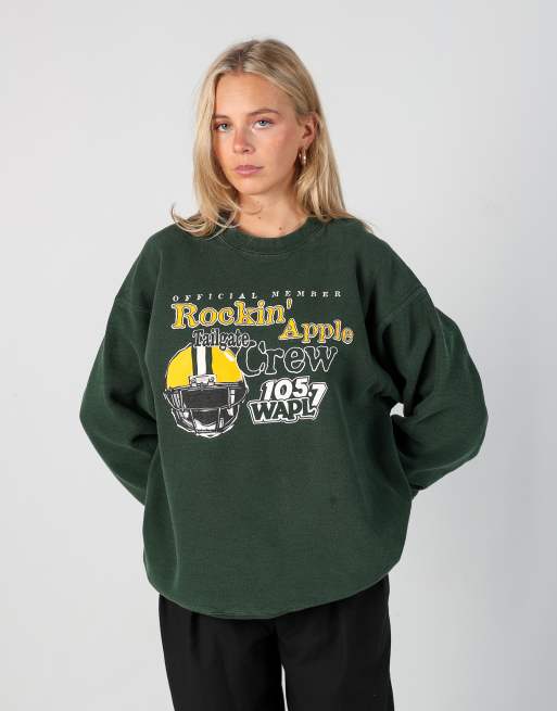 Vintage Fruit Of The Loom xl sweatshirt in dark green | ASOS