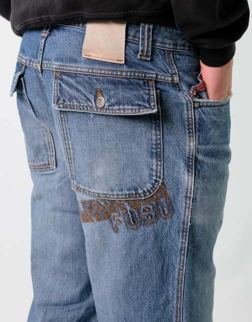 Vintage Fubu 32x32 Denim Hip Hop Baggy Jeans Blue